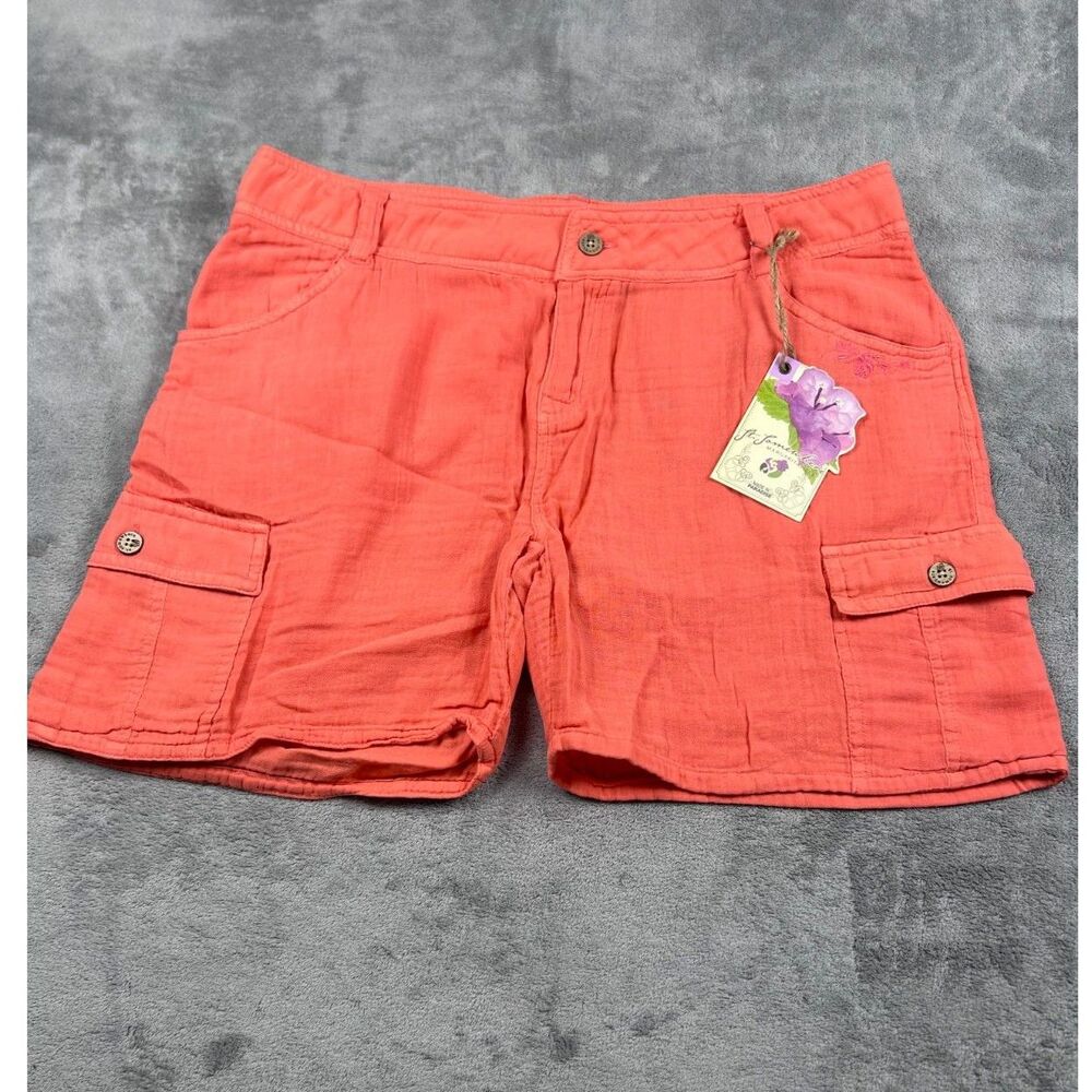 Margaritaville St Somewhere Womens Cargo Shorts Size 10 Georgia Peach NWT